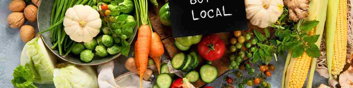 Sustainable Local And Seasonable Food Drink And Crafts Background