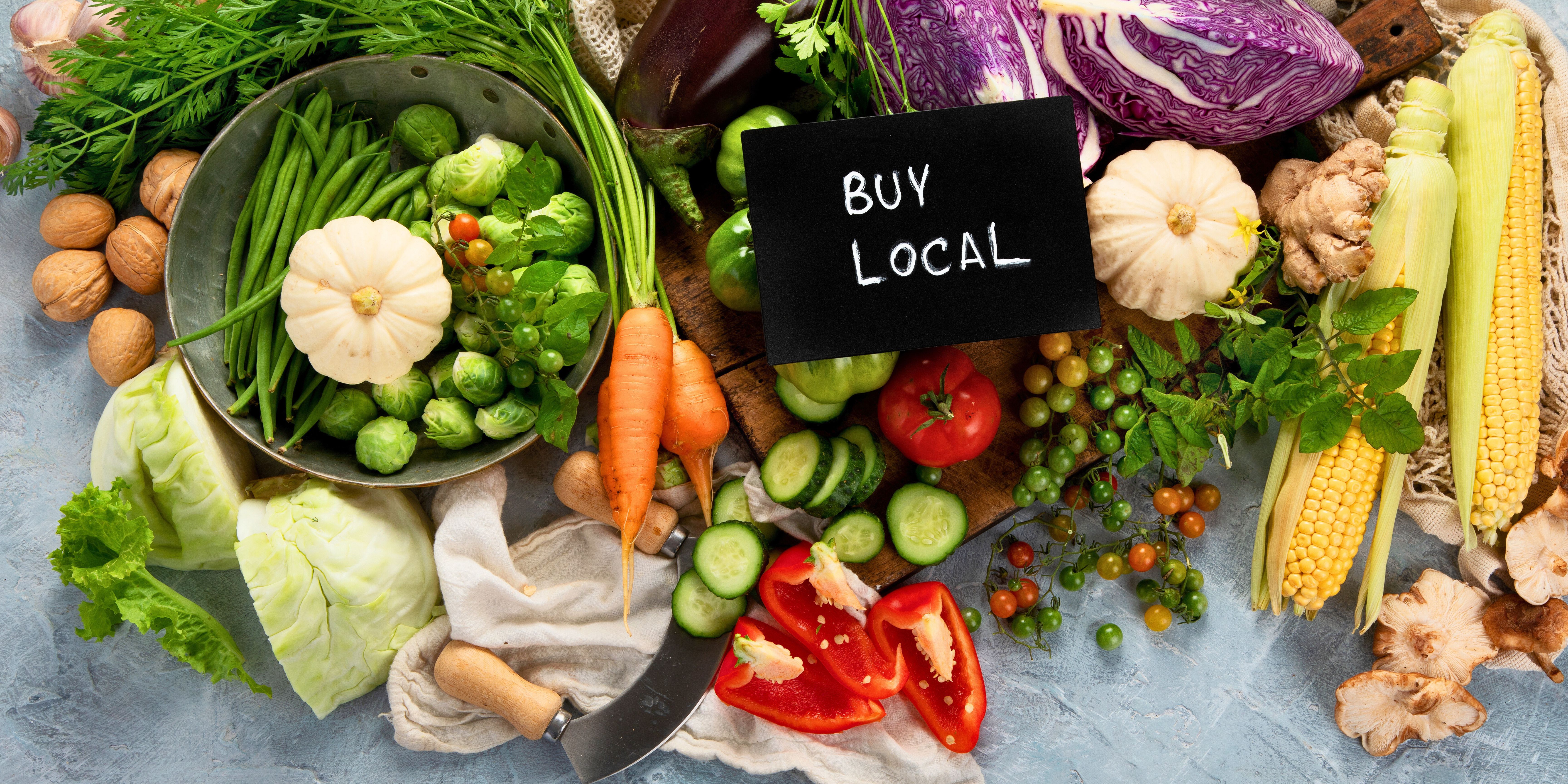 Sustainable Local And Seasonable Food Drink And Crafts Background